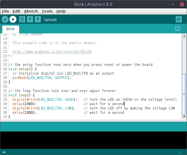 Arduino provides an IDE, that allows us not only to write